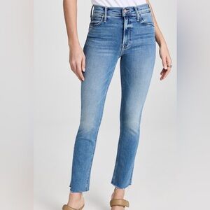MOTHER Mid Rise Dazzler Ankle Fray Jeans in Riding The Cliffside